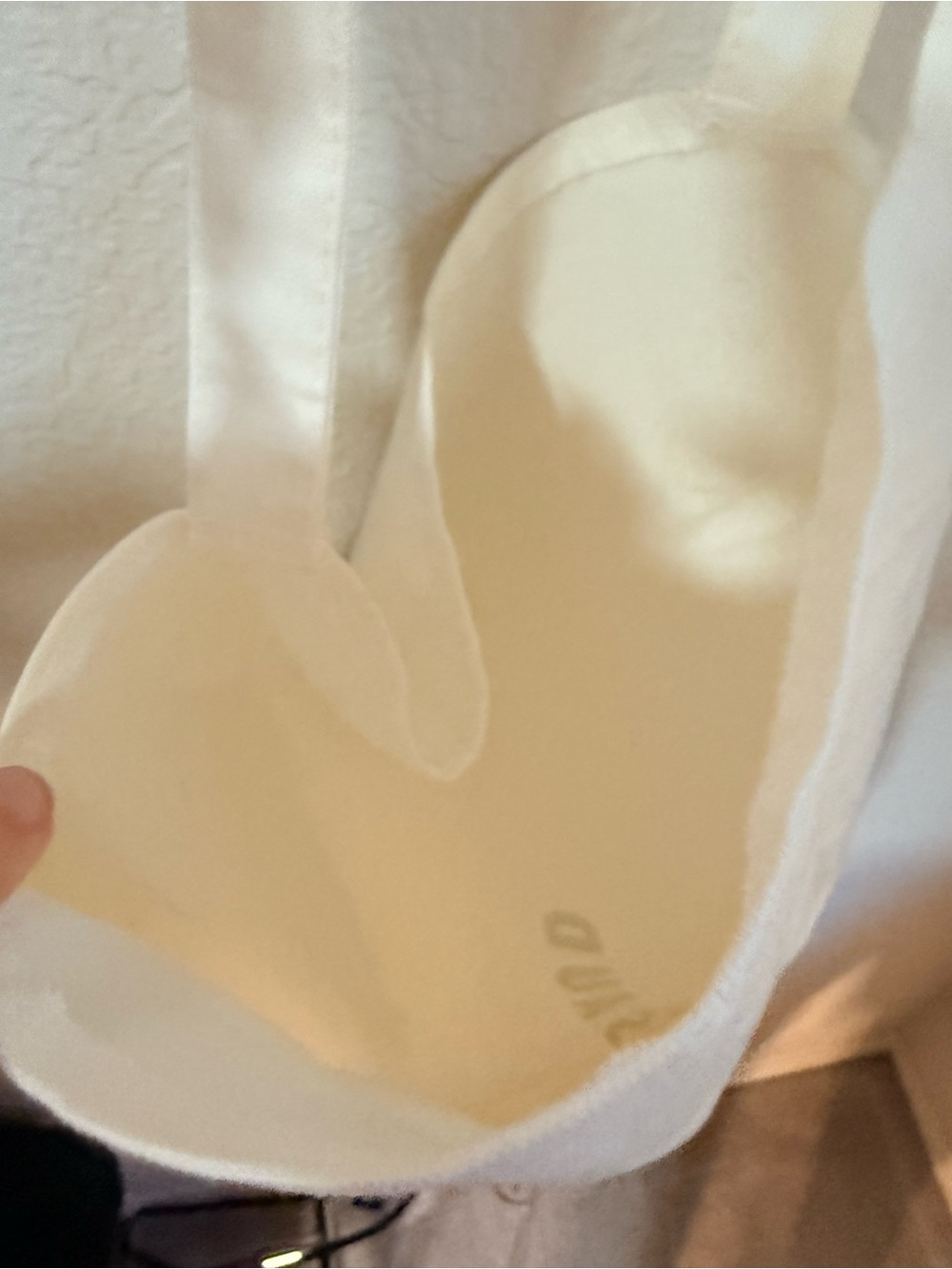 STAUD Cream Round Canvas Tote with Black Logo - Picture 4 of 4